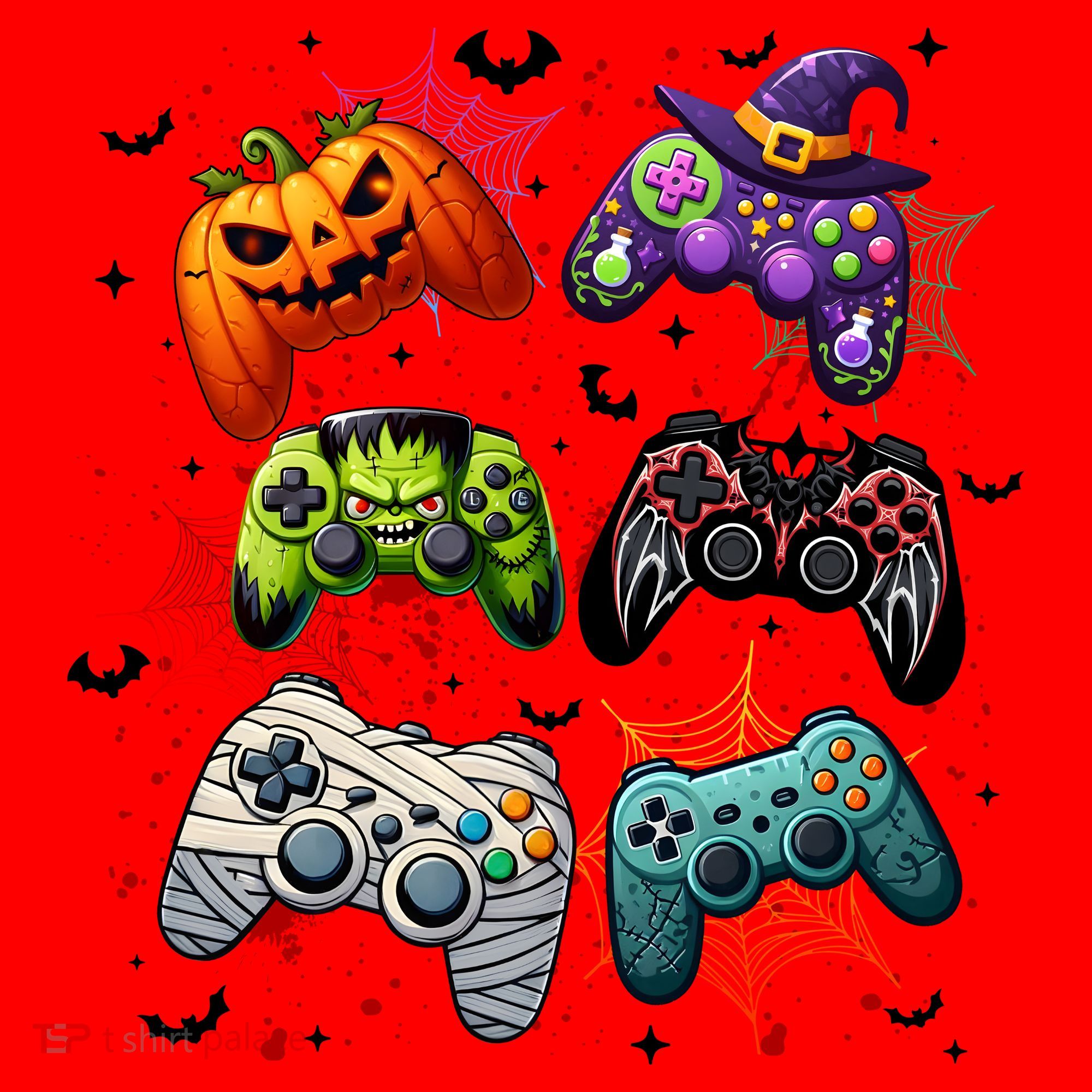 Cool Retro Halloween Gaming Controllers Santa Hat