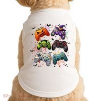 Cool Retro Halloween Gaming Controllers Doggie Tank thumb 0