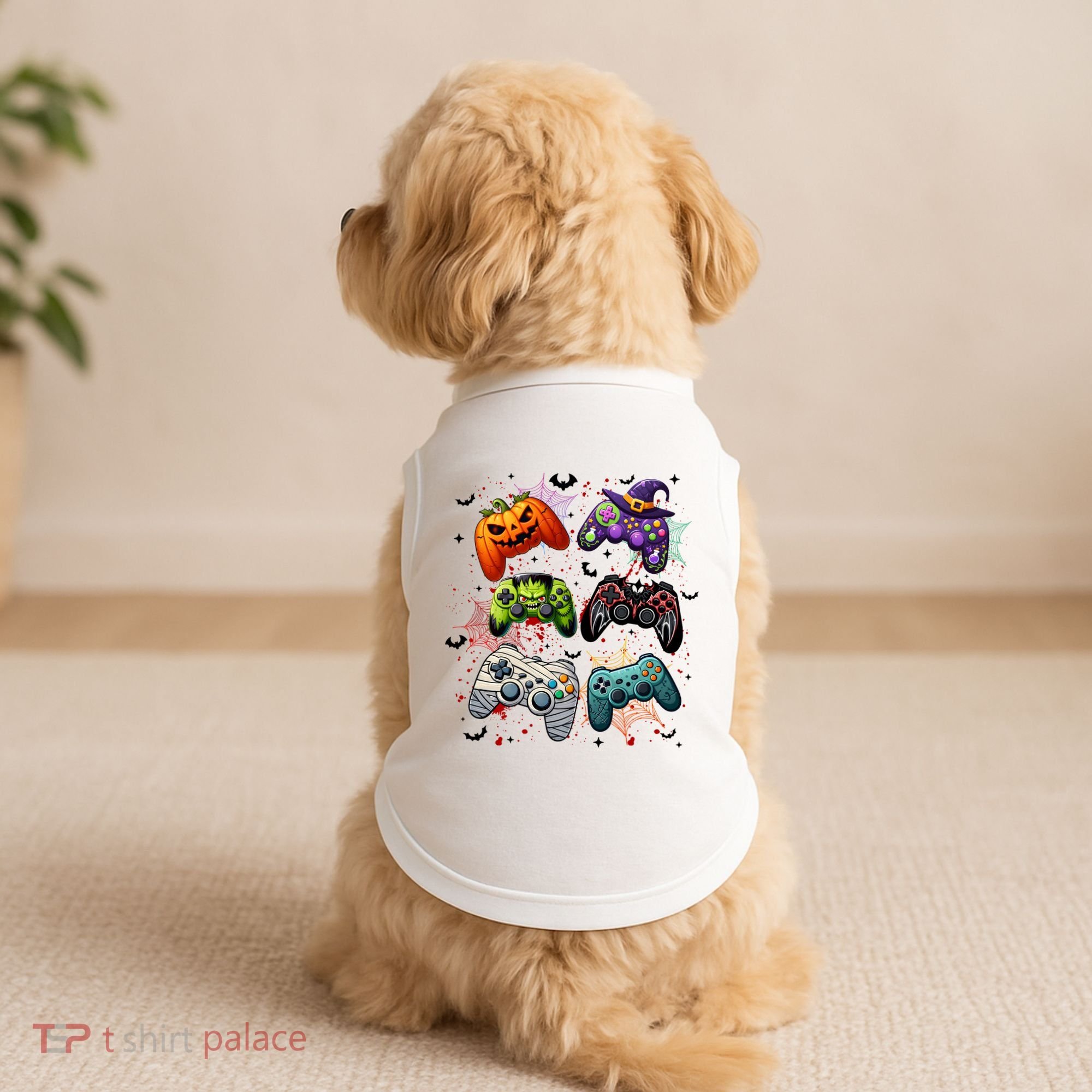 Cool Retro Halloween Gaming Controllers Doggie Tank
