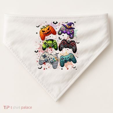 Cool Retro Halloween Gaming Controllers USA-Made Doggie Bandana