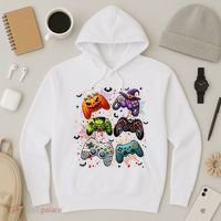 Cool Retro Halloween Gaming Controllers Hoodie thumb 3