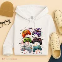 Cool Retro Halloween Gaming Controllers Hoodie thumb 4