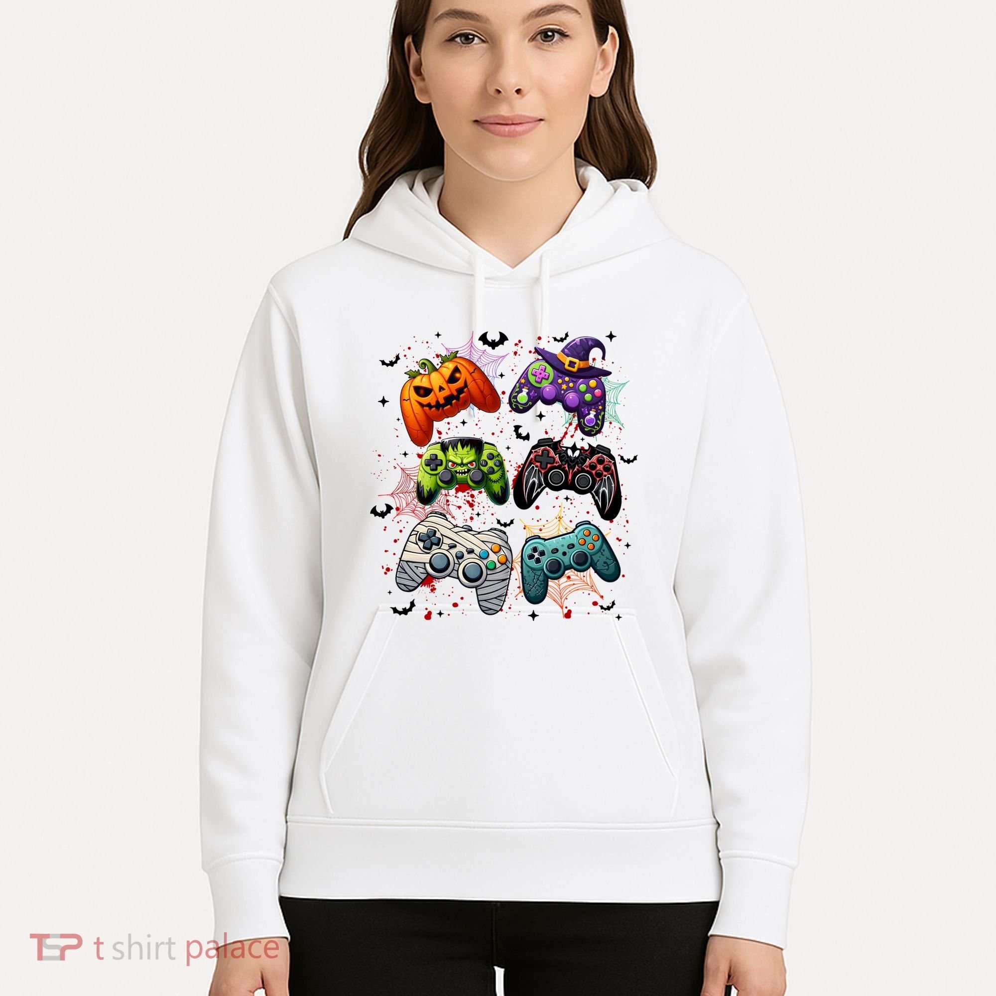 Cool Retro Halloween Gaming Controllers Hoodie
