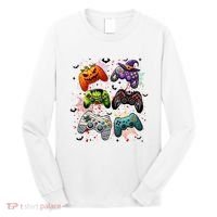 Cool Retro Halloween Gaming Controllers Long Sleeve Shirt thumb 0
