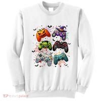 Cool Retro Halloween Gaming Controllers Sweatshirt thumb 0