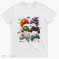Cool Retro Halloween Gaming Controllers T-Shirt thumb 0