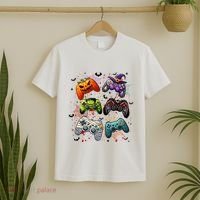 Cool Retro Halloween Gaming Controllers T-Shirt thumb 2