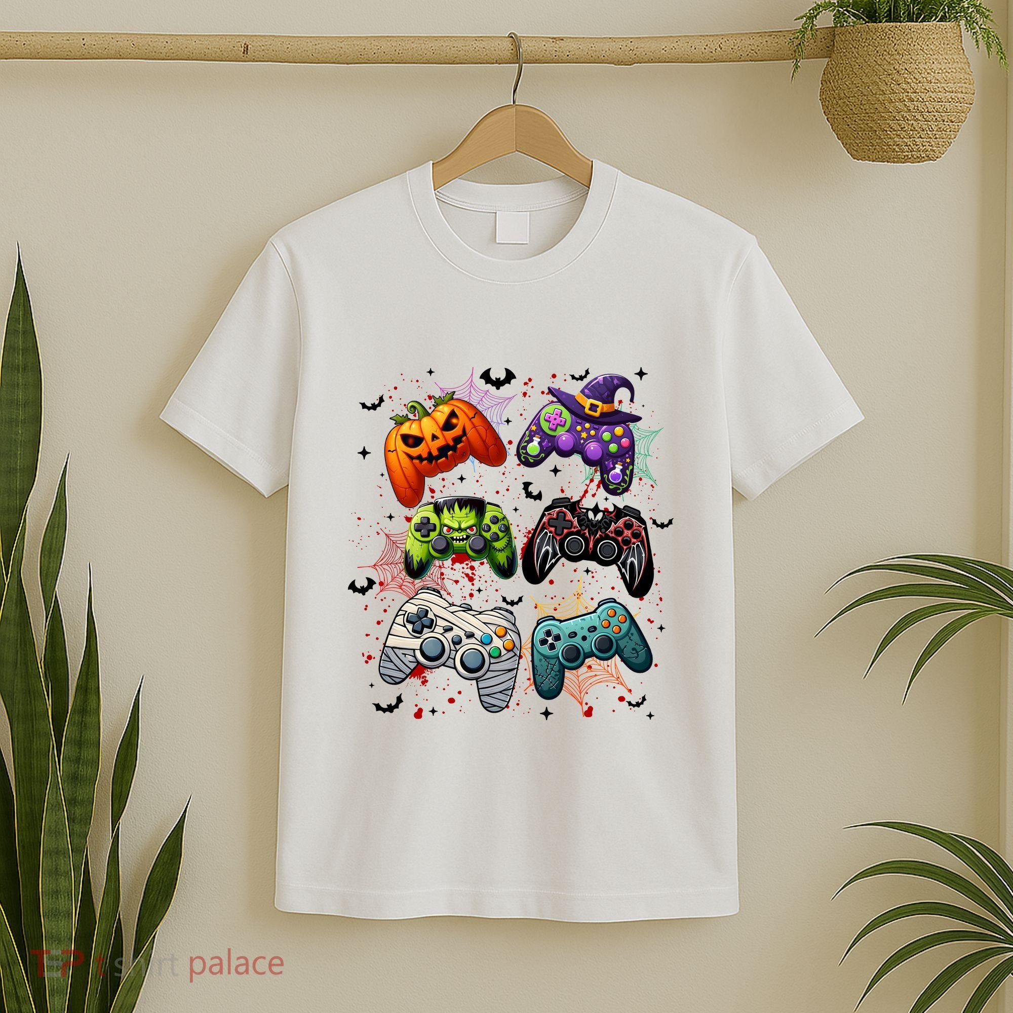 Cool Retro Halloween Gaming Controllers T-Shirt