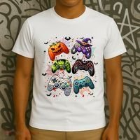 Cool Retro Halloween Gaming Controllers T-Shirt thumb 3