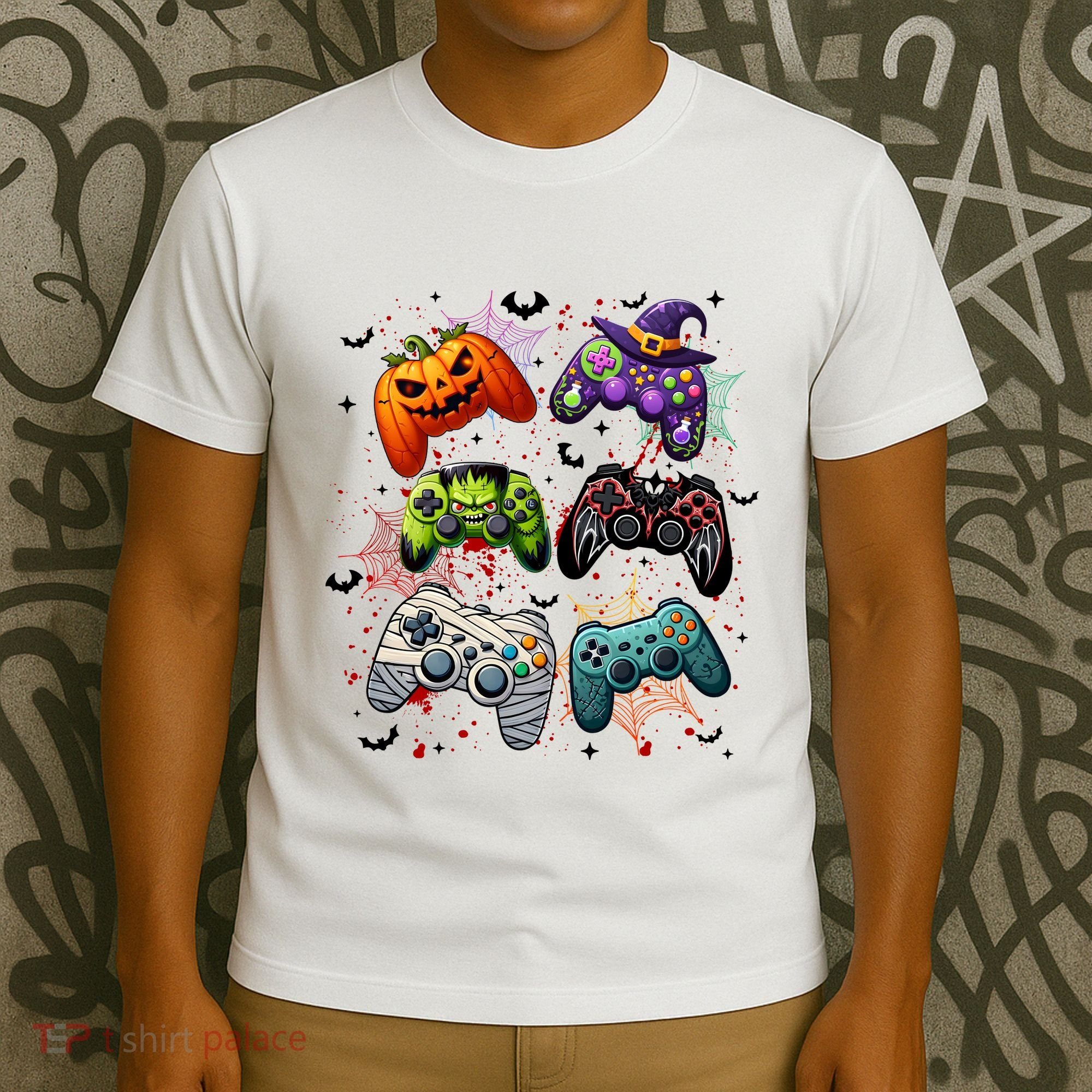Cool Retro Halloween Gaming Controllers T-Shirt