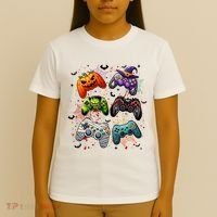 Cool Retro Halloween Gaming Controllers T-Shirt thumb 4