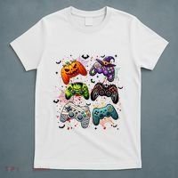 Cool Retro Halloween Gaming Controllers T-Shirt thumb 5