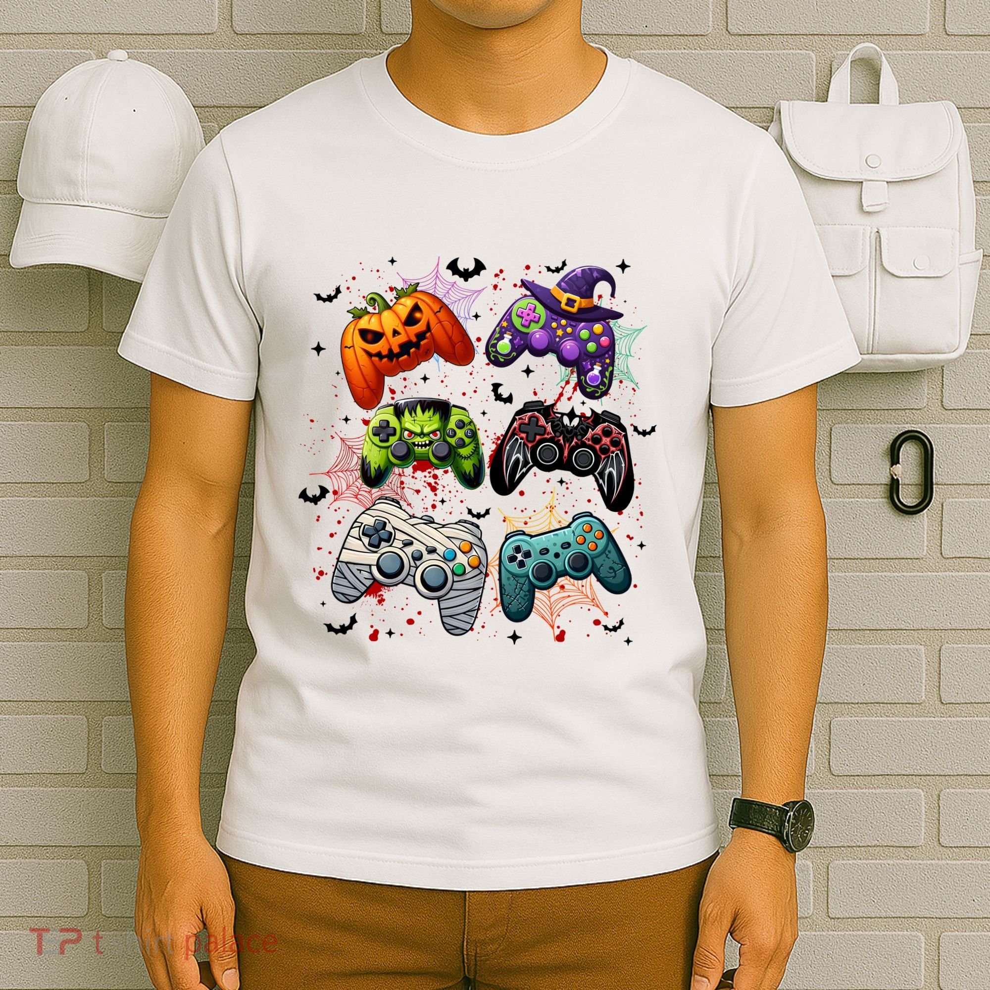 Cool Retro Halloween Gaming Controllers T-Shirt