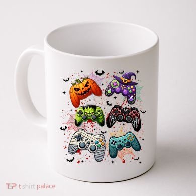 Cool Retro Halloween Gaming Controllers Coffee Mug