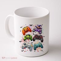 Cool Retro Halloween Gaming Controllers Coffee Mug thumb 0