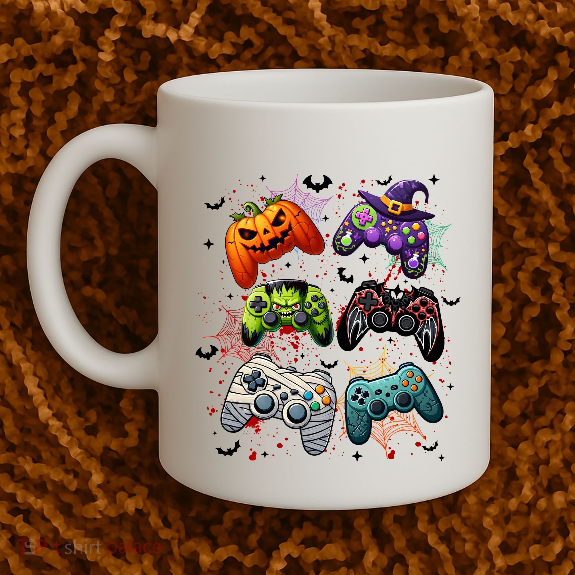 Cool Retro Halloween Gaming Controllers Coffee Mug