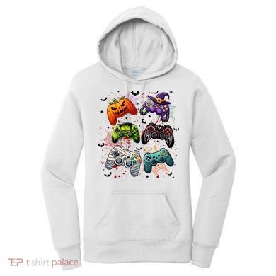 Cool Retro Halloween Gaming Controllers Women's Hoodie