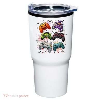 Cool Retro Halloween Gaming Controllers Tumbler