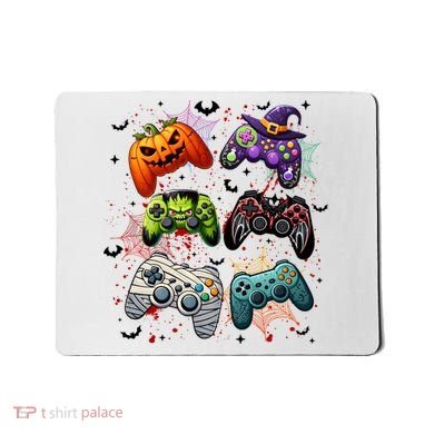 Cool Retro Halloween Gaming Controllers Mousepad