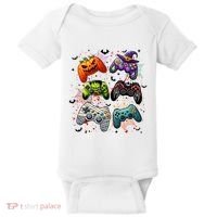 Cool Retro Halloween Gaming Controllers Baby Bodysuit thumb 0