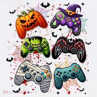 Cool Retro Halloween Gaming Controllers Hat thumb 2