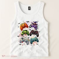 Cool Retro Halloween Gaming Controllers Tank Top thumb 2