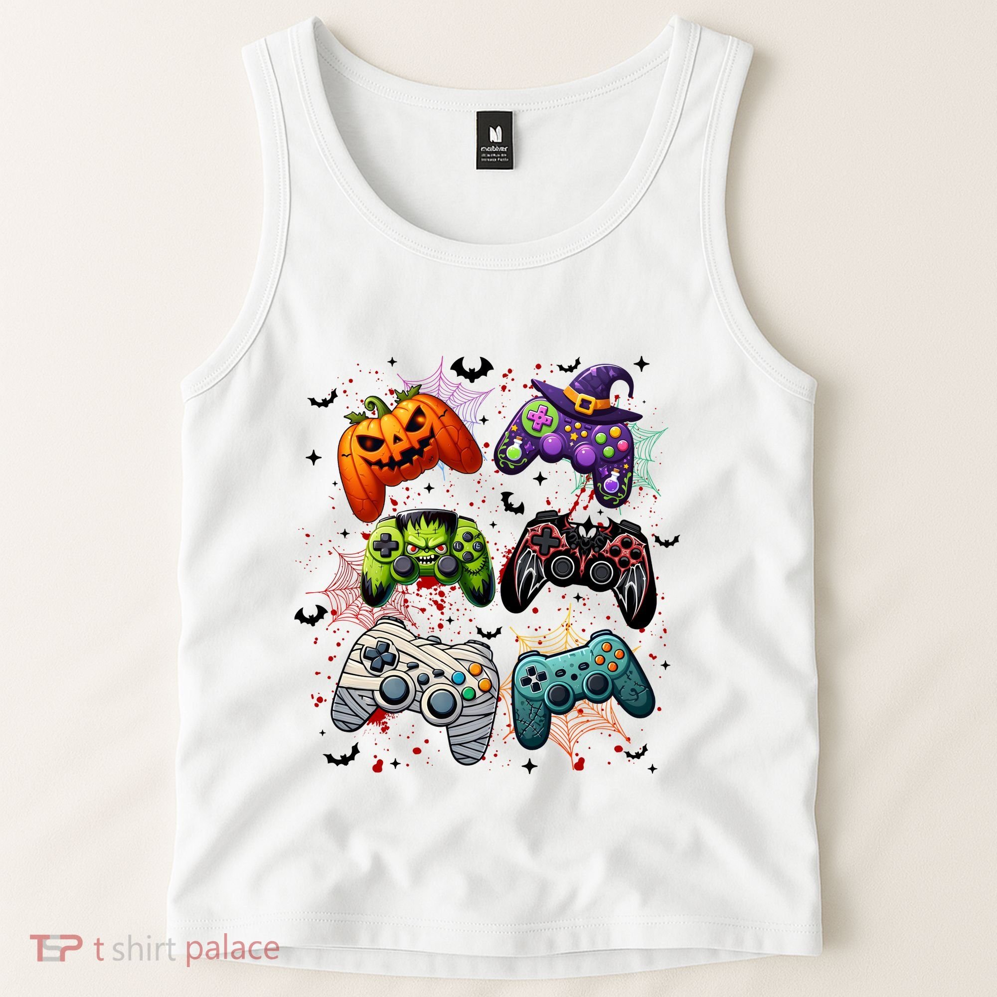 Cool Retro Halloween Gaming Controllers Tank Top