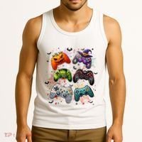 Cool Retro Halloween Gaming Controllers Tank Top thumb 3