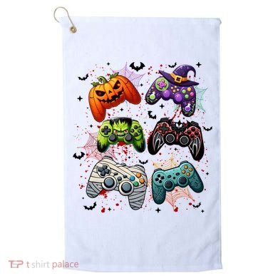 Cool Retro Halloween Gaming Controllers Golf Towel