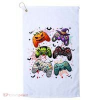 Cool Retro Halloween Gaming Controllers Golf Towel thumb 0