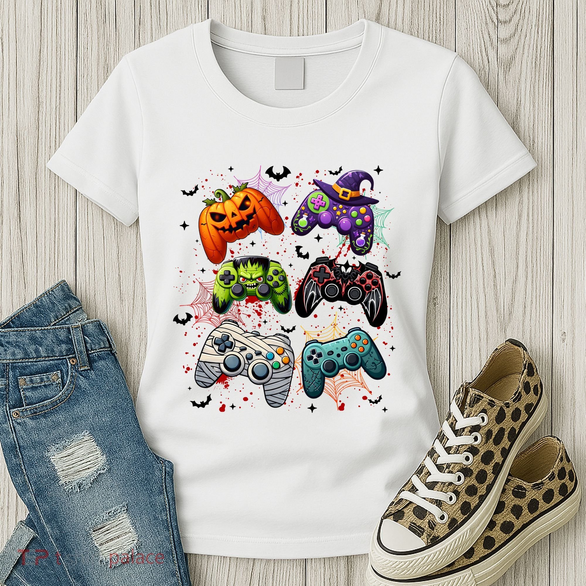 Cool Retro Halloween Gaming Controllers Women's T-Shirt