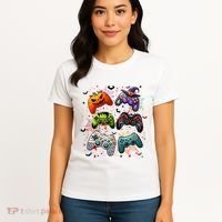 Cool Retro Halloween Gaming Controllers Women's T-Shirt thumb 4
