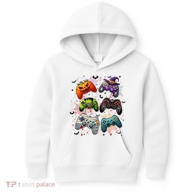 Cool Retro Halloween Gaming Controllers Kids Hoodie