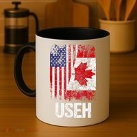 Canadian Roots Half Canadian American Useh Canada Usa Flag Coffee Mug thumb 4