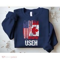 Canadian Roots Half Canadian American Useh Canada Usa Flag Sweatshirt thumb 2