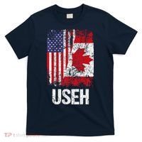 Canadian Roots Half Canadian American Useh Canada Usa Flag T-Shirt thumb 0