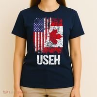 Canadian Roots Half Canadian American Useh Canada Usa Flag T-Shirt thumb 4