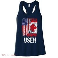 Canadian Roots Half Canadian American Useh Canada Usa Flag Women's Tank Top thumb 0