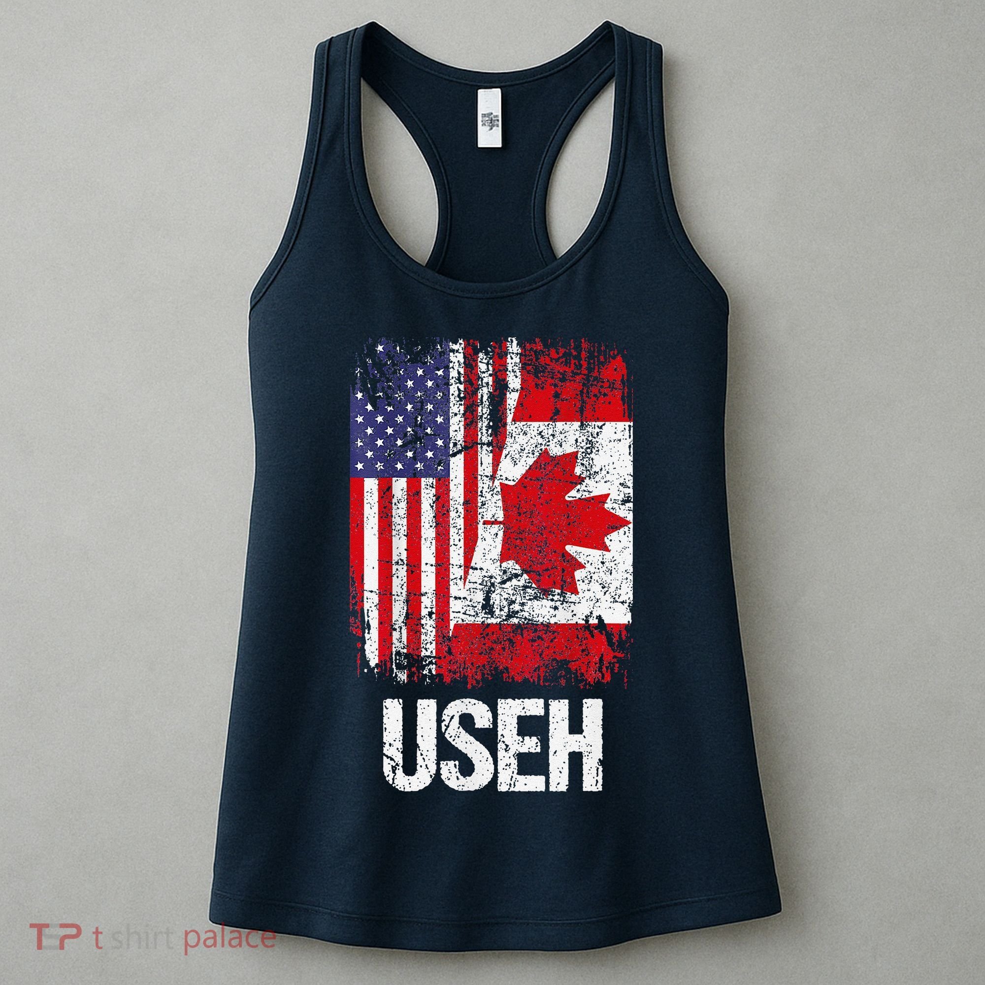 Canadian Roots Half Canadian American Useh Canada Usa Flag Women's Tank Top