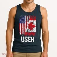 Canadian Roots Half Canadian American Useh Canada Usa Flag Tank Top thumb 3