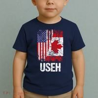 Canadian Roots Half Canadian American Useh Canada Usa Flag Toddler T-Shirt thumb 2