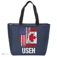 Canadian Roots Half Canadian American Useh Canada Usa Flag Tote Bag thumb 0