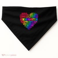 Cute Rainbow Heart Kindergarten Word Art USA-Made Doggie Bandana thumb 0