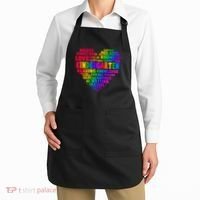 Cute Rainbow Heart Kindergarten Word Art Apron thumb 2