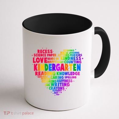 Cute Rainbow Heart Kindergarten Word Art Coffee Mug back