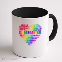 Cute Rainbow Heart Kindergarten Word Art Coffee Mug thumb 1