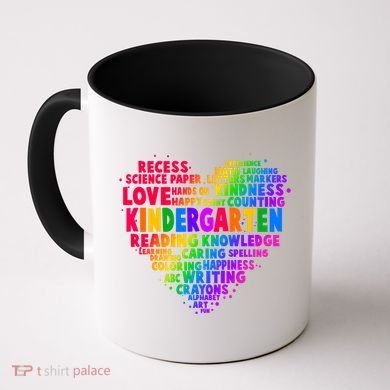 Cute Rainbow Heart Kindergarten Word Art Coffee Mug