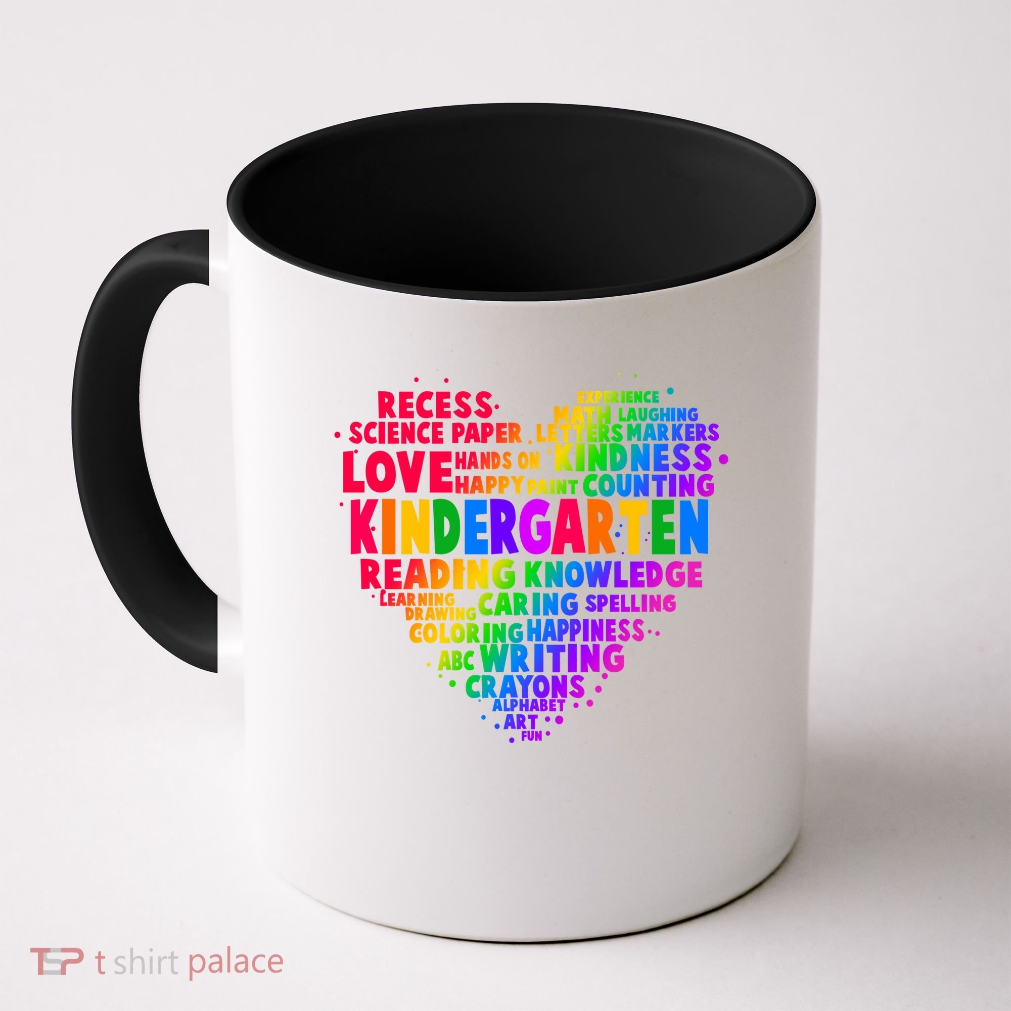 Cute Rainbow Heart Kindergarten Word Art Coffee Mug