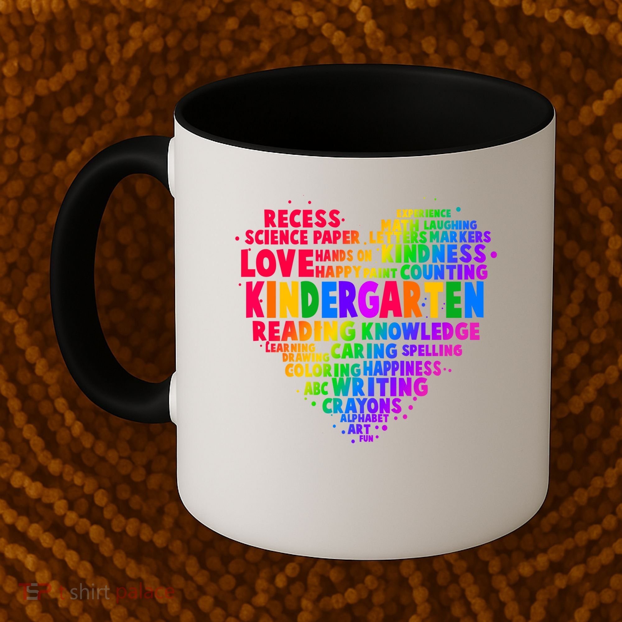 Cute Rainbow Heart Kindergarten Word Art Coffee Mug