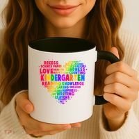 Cute Rainbow Heart Kindergarten Word Art Coffee Mug thumb 3
